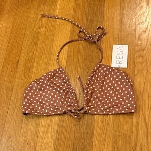 RESA Brown and White Polka Dot Top